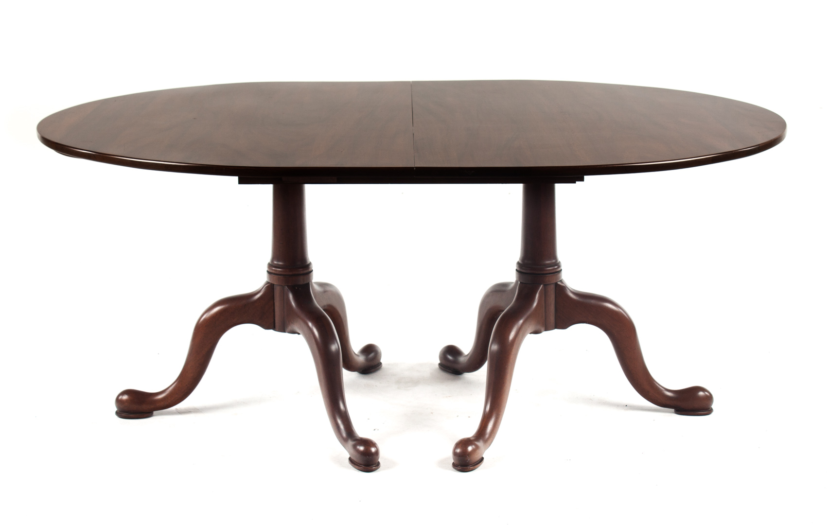 Appraisal: Henkel Harris Queen Anne style dining table double pedestal dining