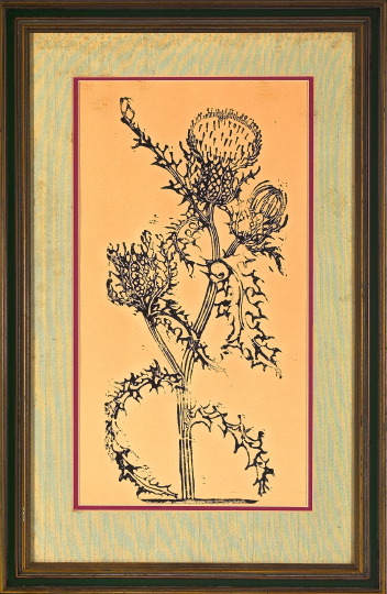 Appraisal: After Walter Inglis Anderson American Mississippi - Thistle woodblock print