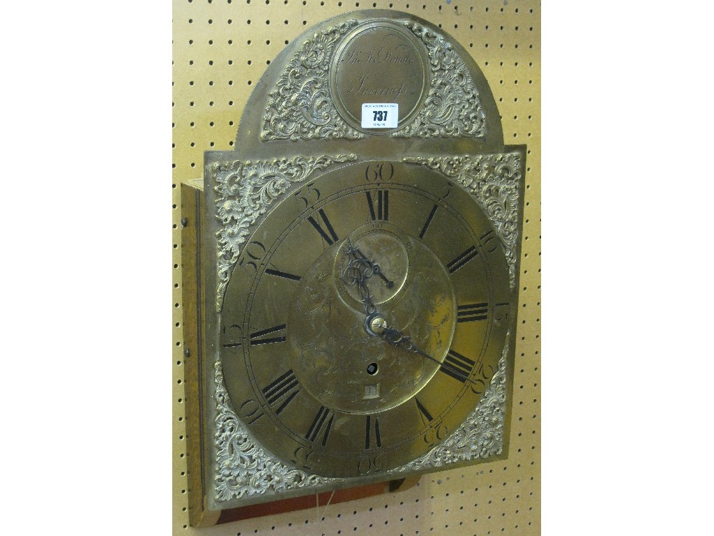 Appraisal: Brass faced longcase clock movement by John McDonald Inverness converted