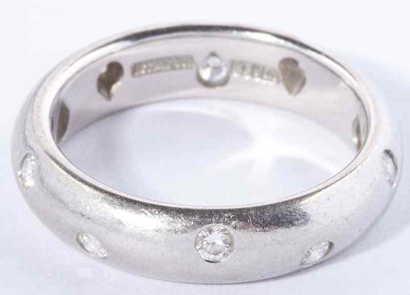 Appraisal: Platinum and Diamond Etoile Band Tiffanywith full cut round diamonds