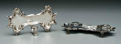 Appraisal: Two George III silver snuffer trays both London with shaped