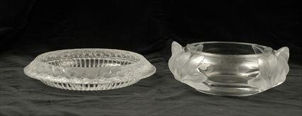 Appraisal: Two Lalique Molded Glass Bowls Each signed in in diam