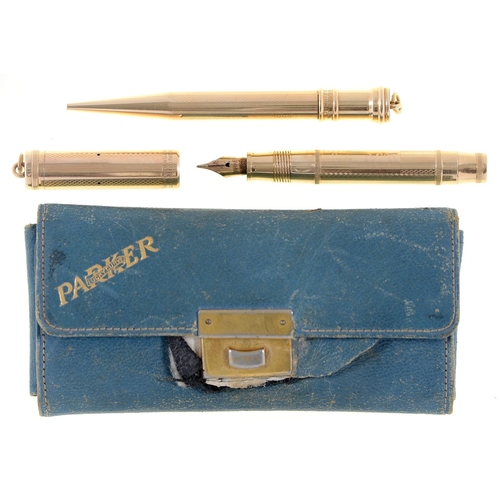 Appraisal: A Parker gold plated lady's pen and pencil set c