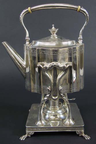 Appraisal: TIFFANY AND COMPANY STERLING SILVER TEA POT ON POURING STAND