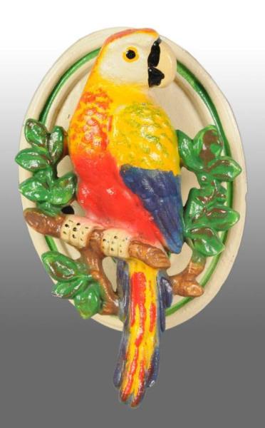 Appraisal: Cast Iron Parrot on Branch Door Knocker Description Made by