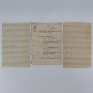 Appraisal: Two Antique Possibly Papier Timbre Imperial Documents Two Antique Possibly