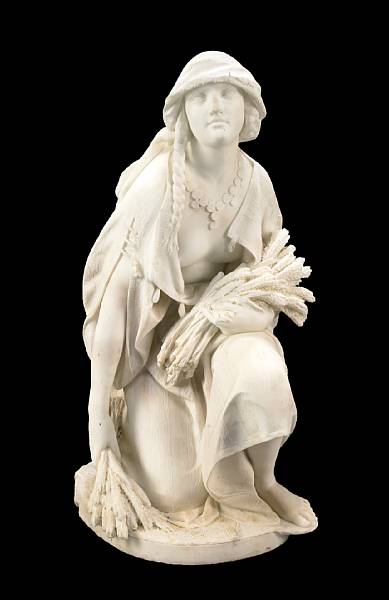 Appraisal: An Italian carved marble figure of Ruth Pietro Bazzantisecond half