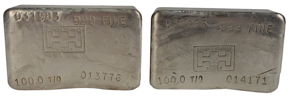 Appraisal: troy oz Pure Silver consisting of two troy ounce bars