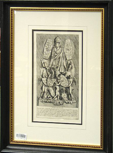 Appraisal: Three Italian black and white prints of Classical studies Including