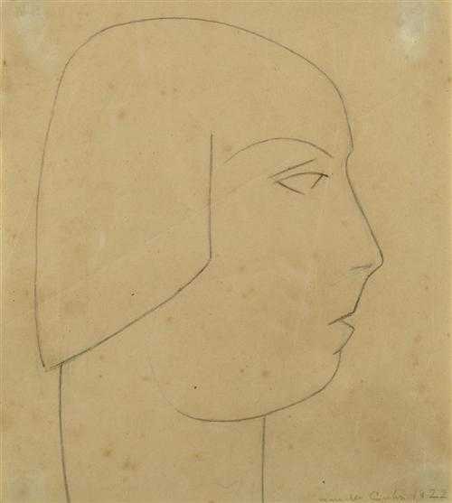 Appraisal: CAHN MARCELLE Strassburg - Paris S T Profil Pencil on