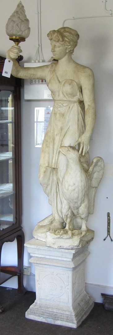 Appraisal: A white painted plaster figure of Hebe holding a flaming