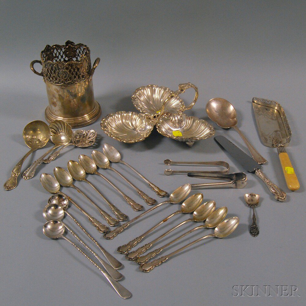 Appraisal: Group of Silver and Silver-plated Tableware and Flatware including a