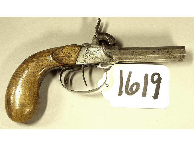 Appraisal: Antique Belgian double BBL pistol overall good condition Estimate -