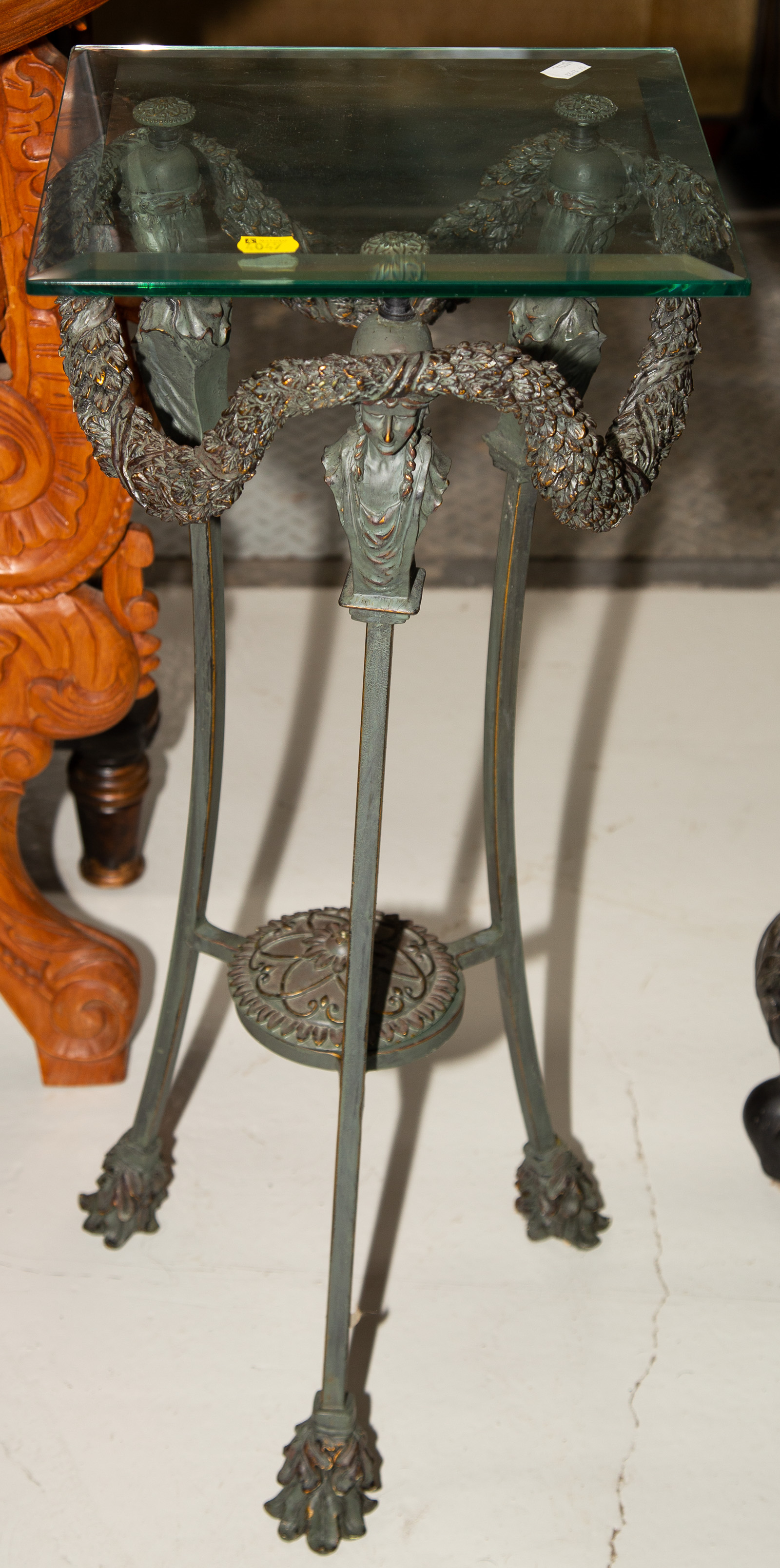 Appraisal: ORNATE NEOCLASSICAL STYLE PLANT STAND Modern Bronze finished metal and