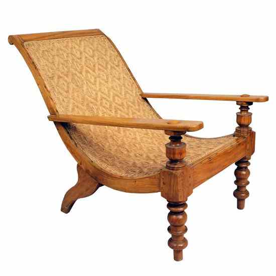 Appraisal: An Anglo Indian Caned Satinwood Planter's Chair circa - having