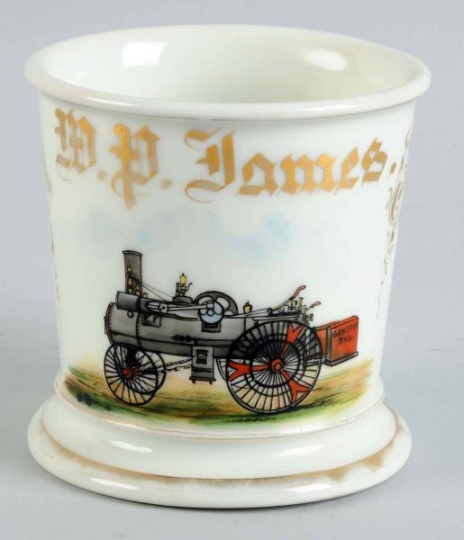 Appraisal: Farm Steam Engine Shaving Mug Mug depicts a steam driven