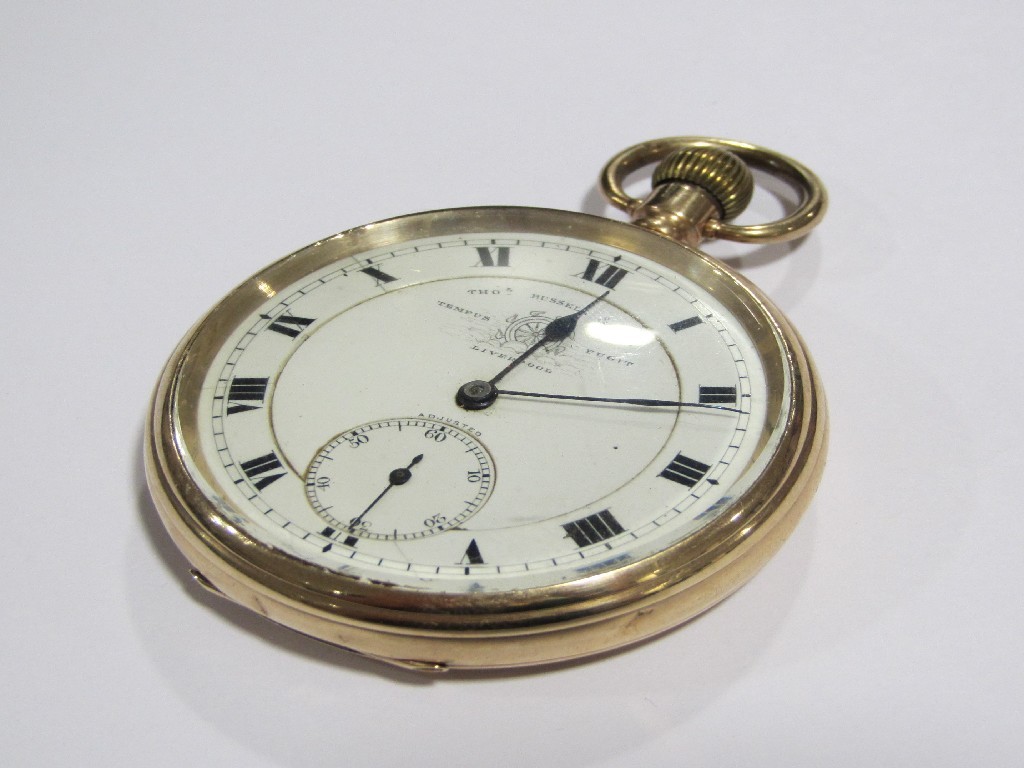 Appraisal: A nine carat gold cased open faced pocket watch by