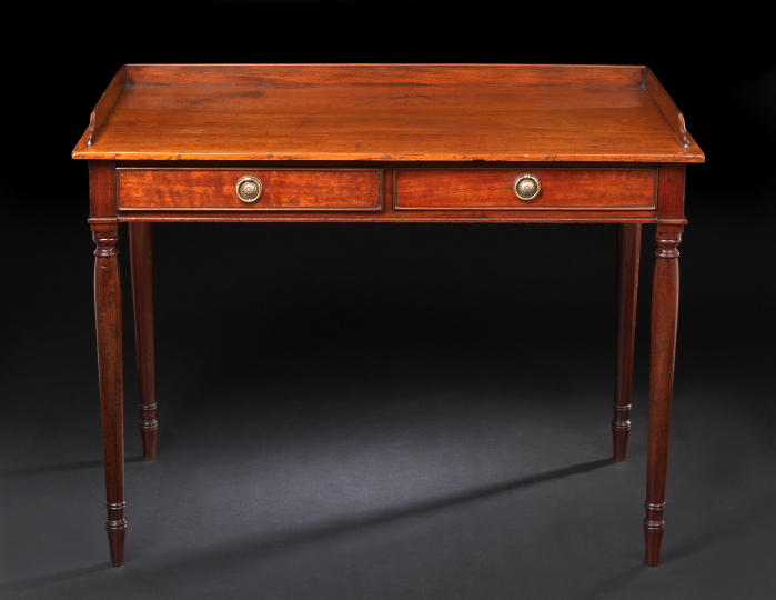 Appraisal: George III-Style Mahogany Side Table partially composed of antique elements