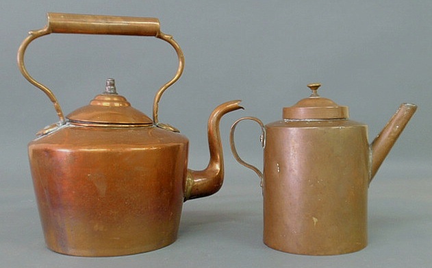 Appraisal: Continental th c copper tea kettle h and a th