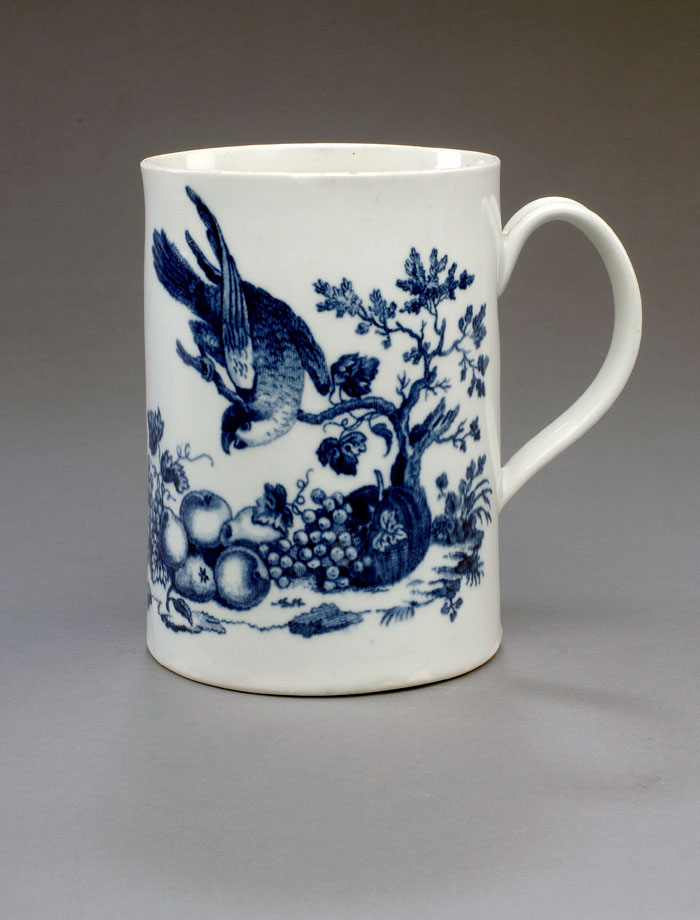 Appraisal: WORCESTER PORCELAIN BLUE AND WHITE 'PARROT PECKING FRUIT SECOND VERSION'