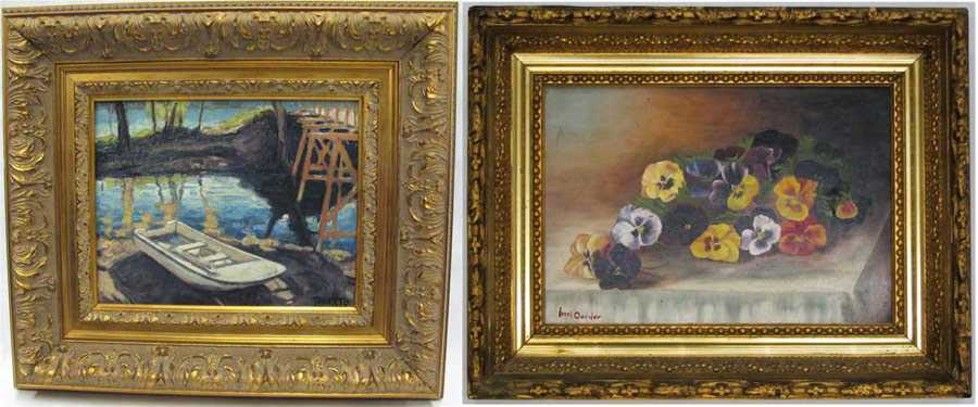 Appraisal: TWO OIL ON PANEL PAINTINGS Mike Trovato Scranton Pa th