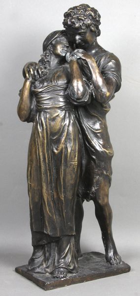 Appraisal: th Century bronze sculpture of lovers h EST '