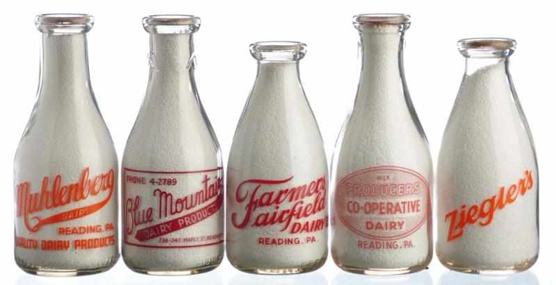 Appraisal: Lot of Reading Pennsylvania Milk Bottles Description Lot includes one