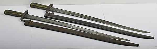 Appraisal: French Chassepot Model Bayonets Lot of Two These bayonets are