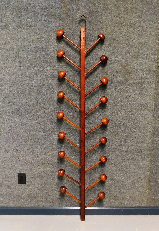 Appraisal: Unusual MCM Floating Hanging Coat Rack Unknown th Century Eighteen