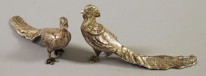 Appraisal: Pair of Sterling Silver Figural Birds each in the form