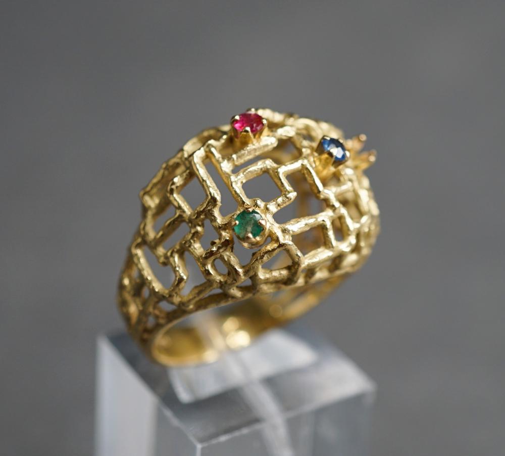 Appraisal: -Karat Yellow-Gold and Semi-Precious Gem Set Ring Size dwt