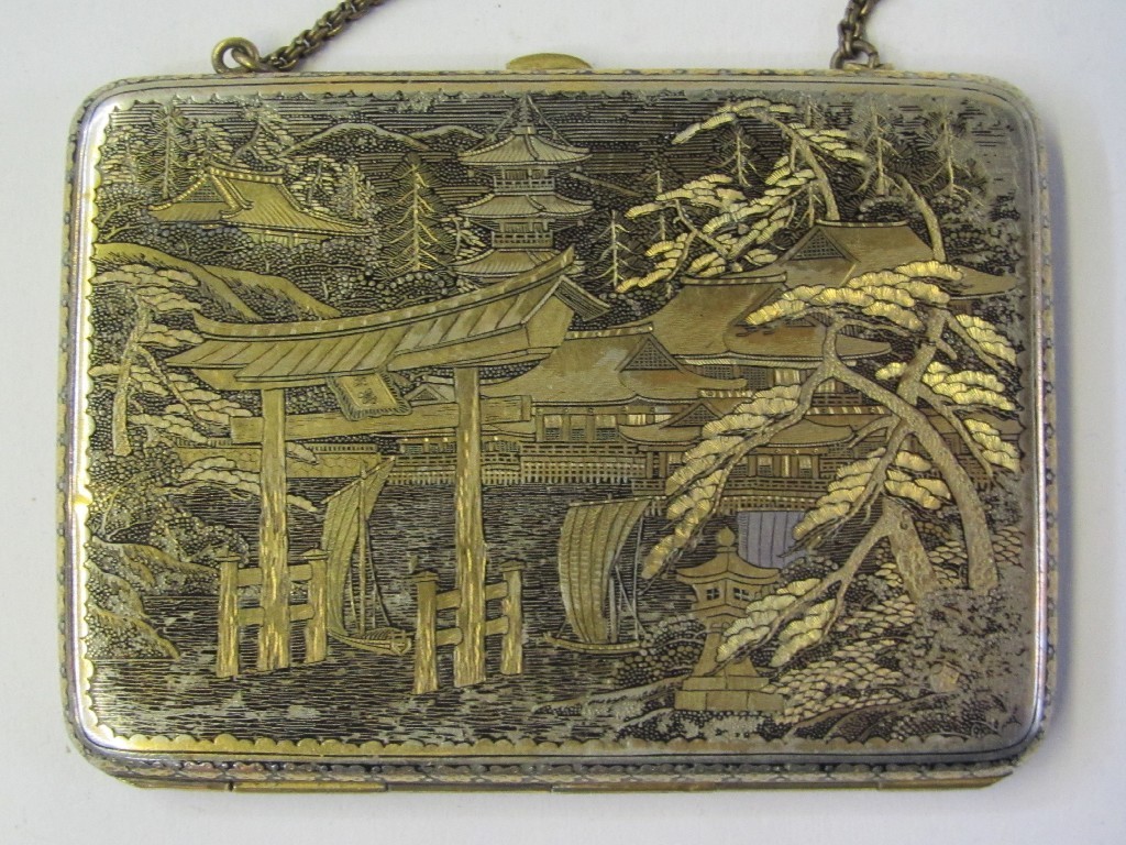 Appraisal: Oriental gilt metal cigarette case