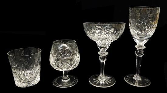 Appraisal: Rogaska Gallia pattern stemware approximately thirty-eight pieces Yugoslavian cut floral