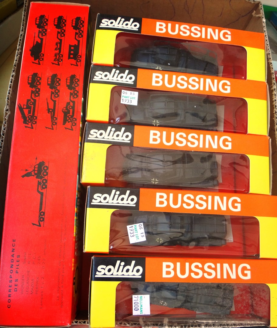 Appraisal: Five vintage Solido Berliet T die-cast tank transporters boxed a