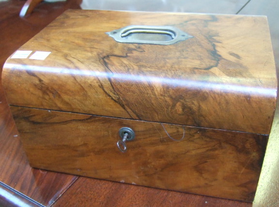 Appraisal: A th century rosewood box with lift lid over flush