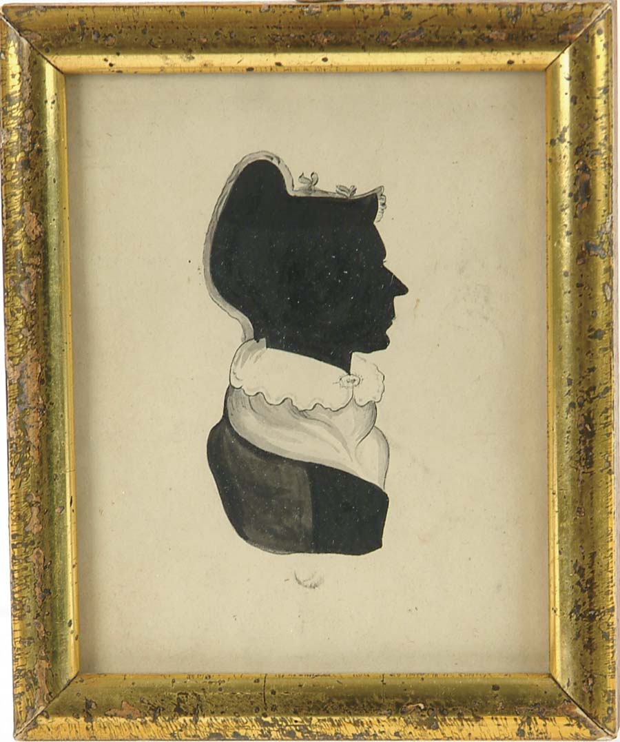 Appraisal: WATERCOLOR SILHOUETTE OF A WOMAN Unidentified Housed in a gilt