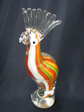 Appraisal: Art Glass Figurine of a Bird multicolor internal decor