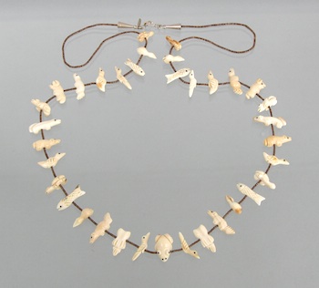 Appraisal: A Zuni Fetish Necklace of Carved Fossilized Ivory by Pete