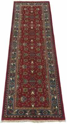 Appraisal: An Indian Red Kashan Runner Apprx '- x '- Thick