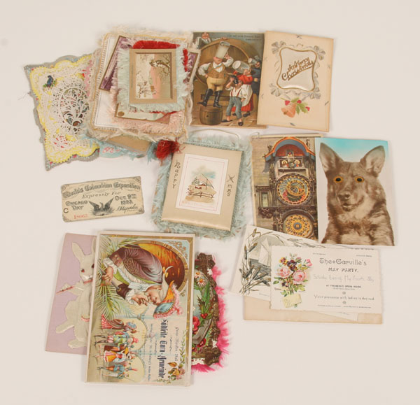 Appraisal: Lot of silk fringed and embossed postcards holidays occasions pc