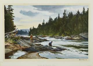 Appraisal: Ogden M Pleissner - Four Color Prints Big Fish Rise