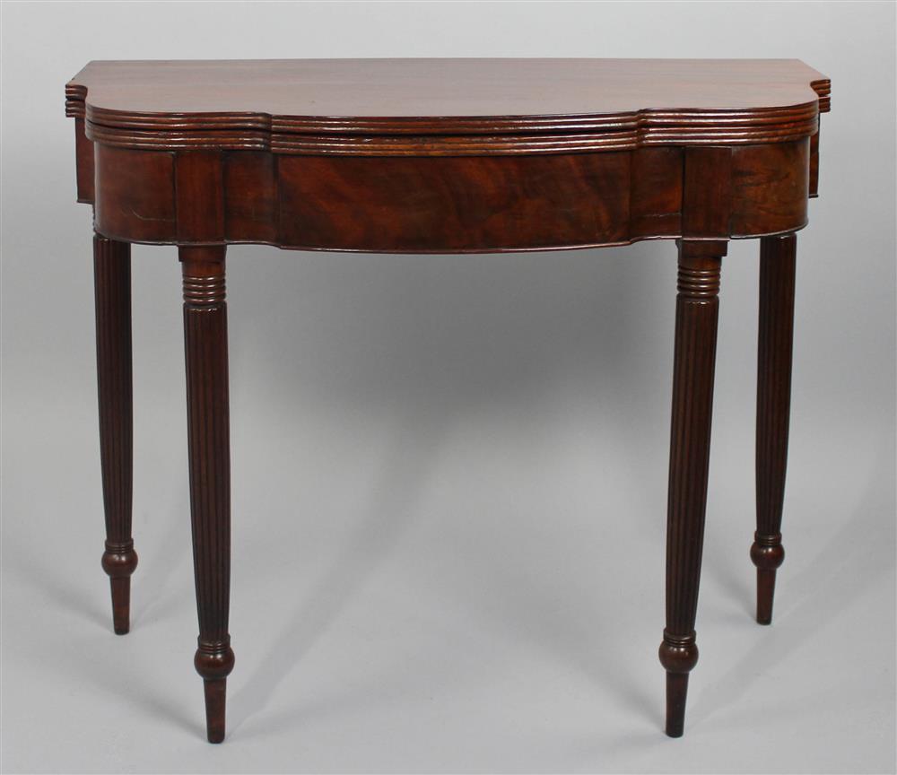 Appraisal: AMERICAN FEDERAL CARVED MAHOGANY CARD TABLE circa having a hinged