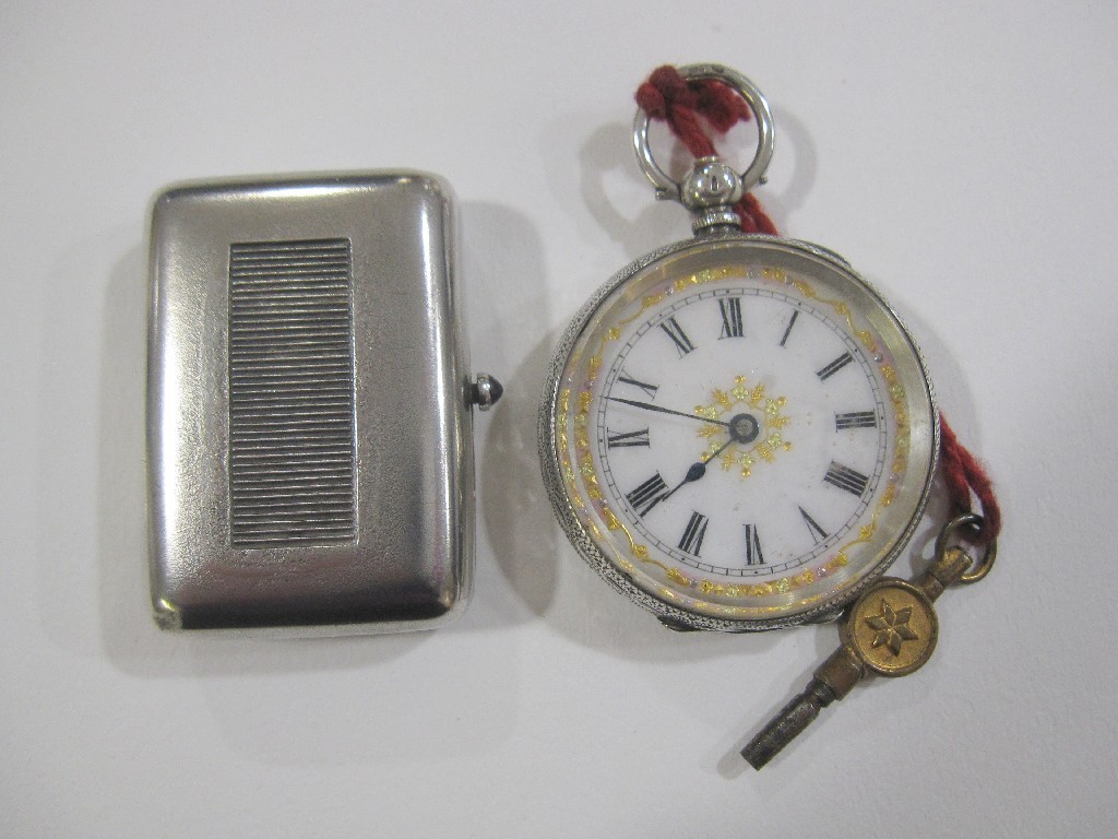 Appraisal: Lot comprising a sterling silver vesta case and a silver