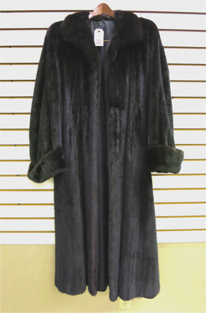 Appraisal: NATURAL BLACK MINK FULL LENGTH FUR COAT having a Bill