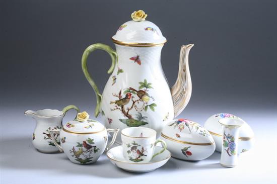 Appraisal: GROUP HEREND PORCELAIN TABLEWARE Including in the Rothschild Bird pattern