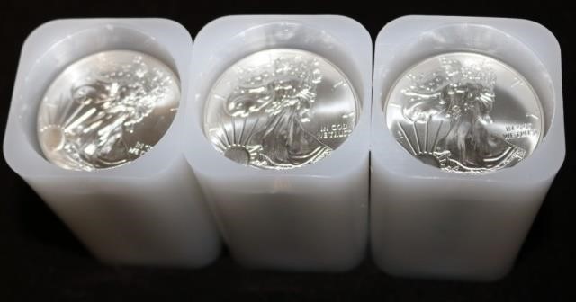 Appraisal: ROLLS OF TWENTY WALKING LIBERTY SILVERDOLLARS OZT EACH ALL UNCIRCULATED