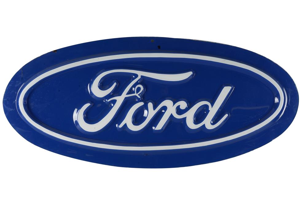 Appraisal: OVAL FORD SIGNwith rough edges Condition surface scratches inches high