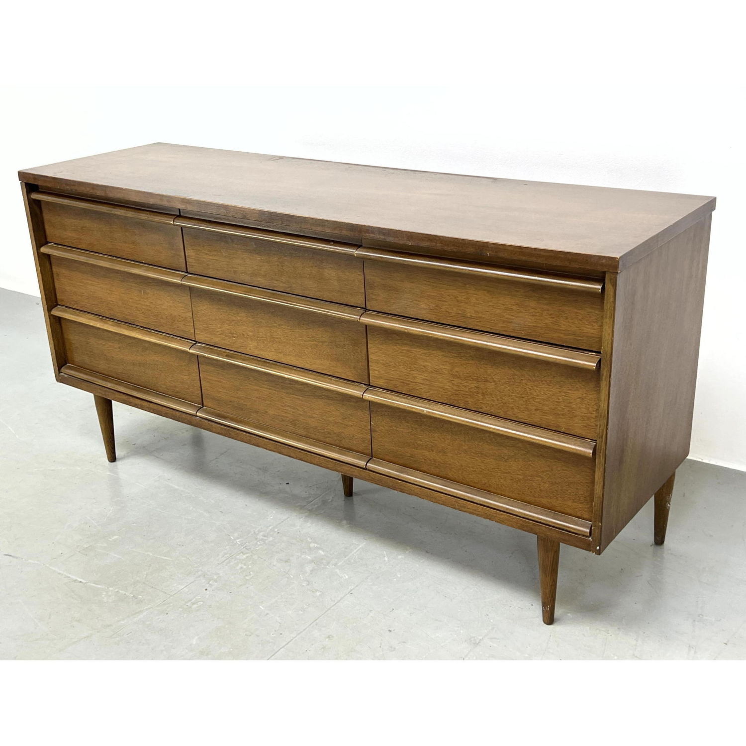 Appraisal: Bassett American Modern Low Chest Dresser wood pulls Dimensions H