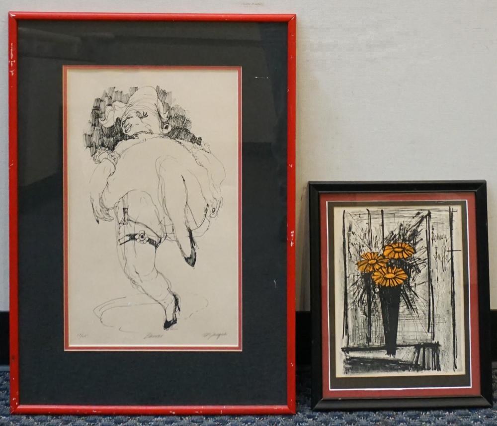 Appraisal: AFTER BERNARD BUFFET VASE WITH FLOWERS AND M JACQUE DANCER