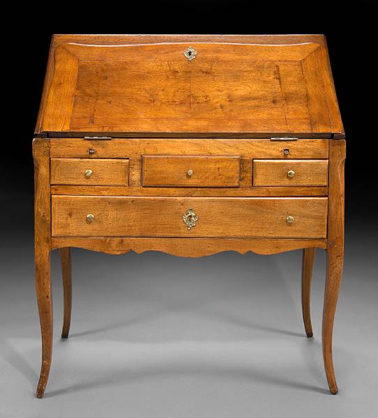 Appraisal: A Louis XV walnut bureau second half th century height